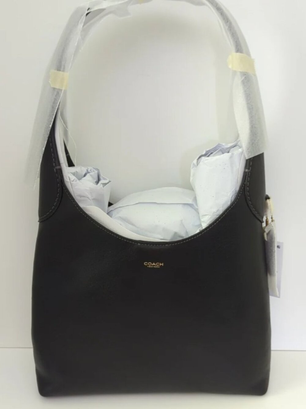 NWT Coach Brooklyn Shoulder Bag 28 Half Moon Bag CU068 Black - Picture 1 of 5